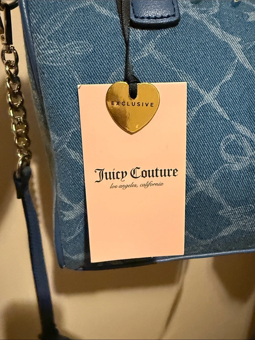 Juicy Couture Denim Lovely Bow Satchel Handbag